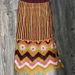 Multicolor Crochet Knit Skirt sz m